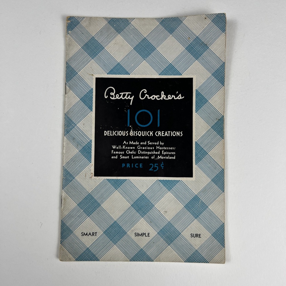 Betty Crocker 101 Delicious Bisquick Creations 1933 Gingham Vintage Cookbook